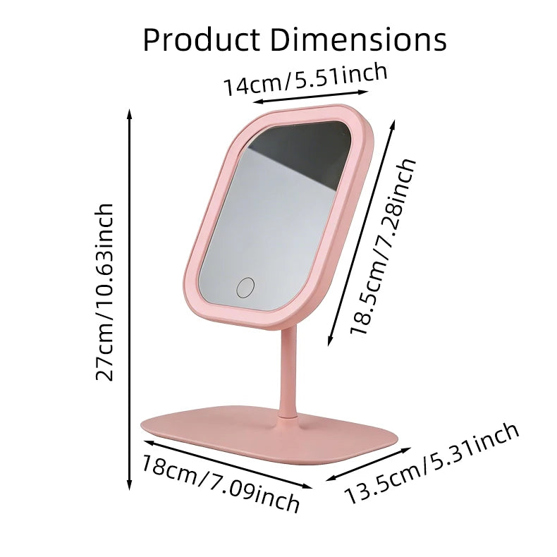 LED Desktop Vanity Mirror | 3 Colour Lights Touch Control Makeup Mirror