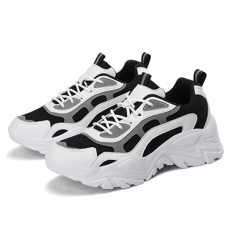 Women's vulcanized platform chunky sneakers by Jelieora Venture, featuring a stylish design and thick rubber soles.