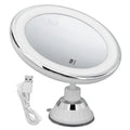 10x Magnifying Makeup Mirror with LED Lights & Suction Cup