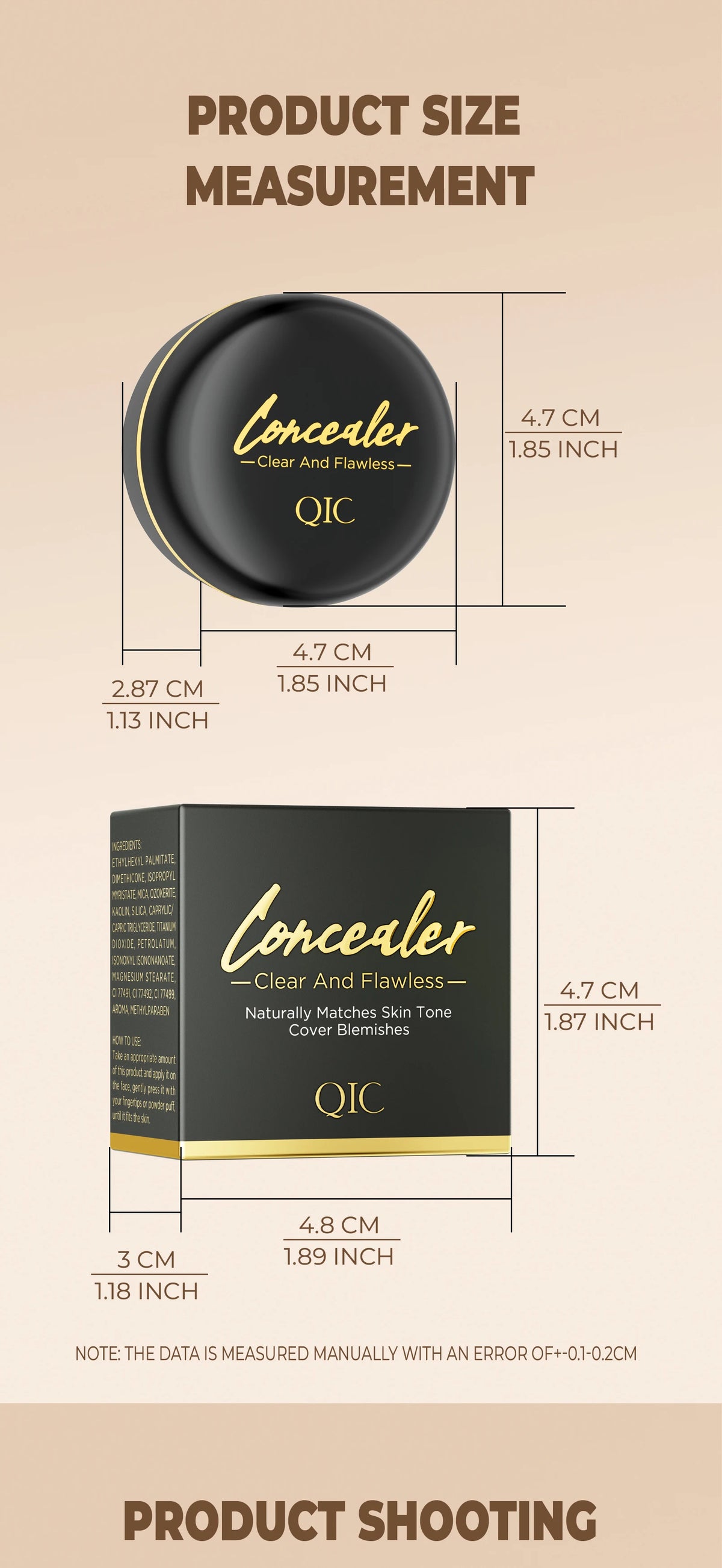 Jelieora Venture full coverage makeup concealer and contour cream in a beige tube, designed for flawless complexion.