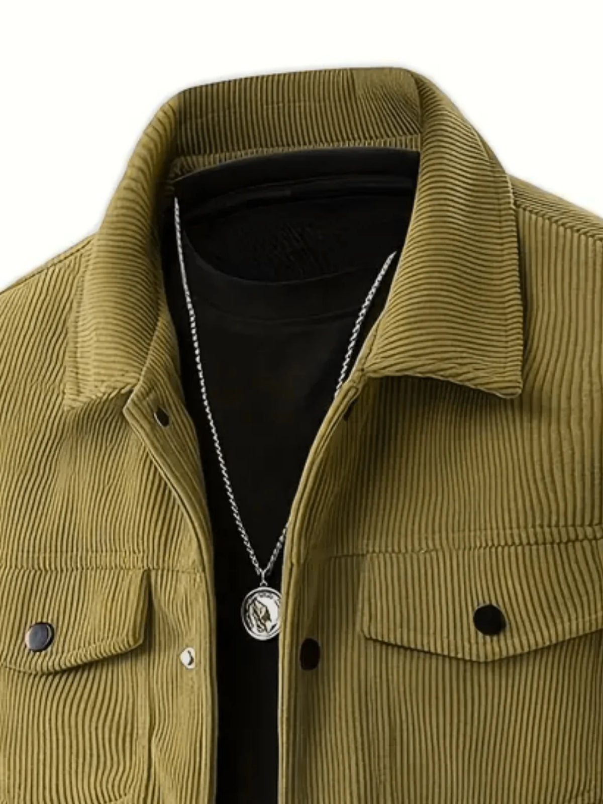 Men's Japanese style corduroy lapel jacket from Jelieora Venture, featuring a classic outerwear design with a tailored fit.