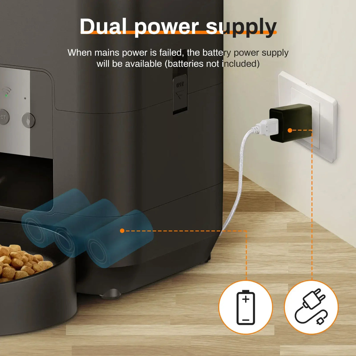 Jelieora Venture smart automatic pet feeder with timer, featuring a sleek design and digital control panel for easy pet meal feeding.