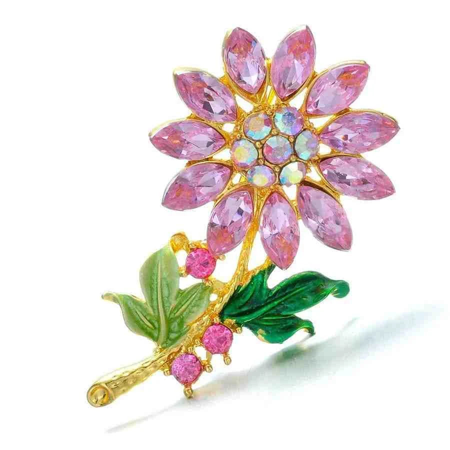 Elegant Rhinestone Flower Brooch – Add Sparkle to Your Wedding and Special Events