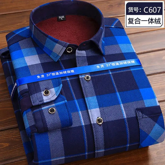 Men's fleece-lined plaid shirt jacket by Jelieora Venture, shown in a casual plaid pattern, with a button-up front and cozy fleece lining.