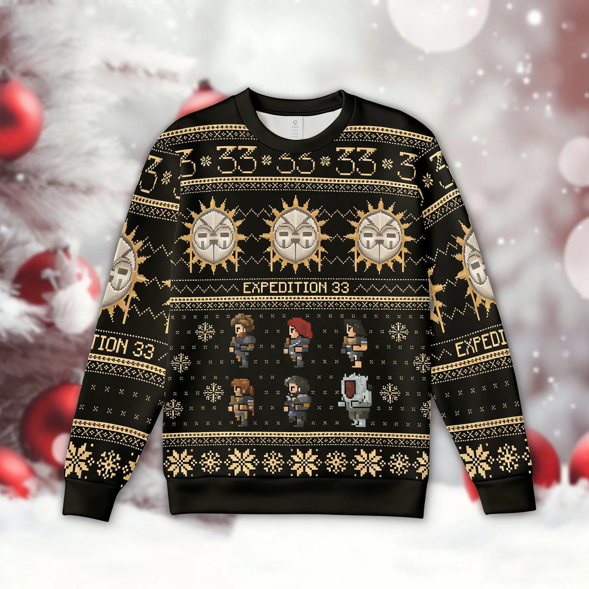 Pixel Gamer Crewneck Sweatshirt by Jelieora Venture featuring retro gaming print on soft, comfortable fabric.