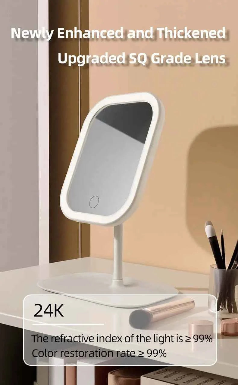 LED Desktop Vanity Mirror | 3 Colour Lights Touch Control Makeup Mirror