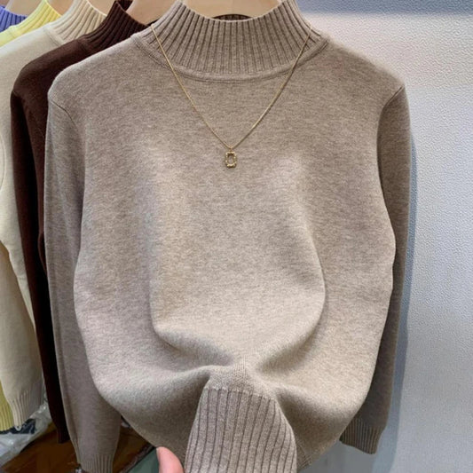 Women’s turtleneck knit pullover sweater by Jelieora Venture, featuring a cozy, fitted design in soft yarn, perfect for fall and winter wear.