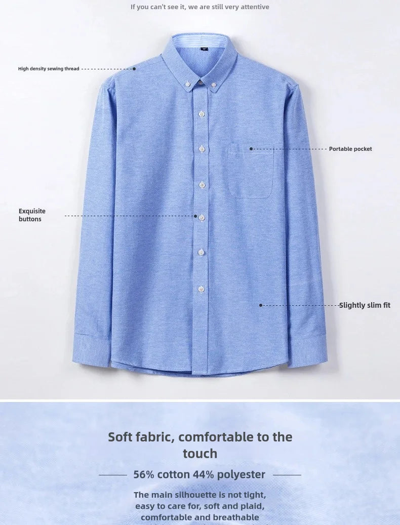 Men's slim fit Oxford shirt by Jelieora Venture, featuring a classic collar and button-up front in a versatile design.