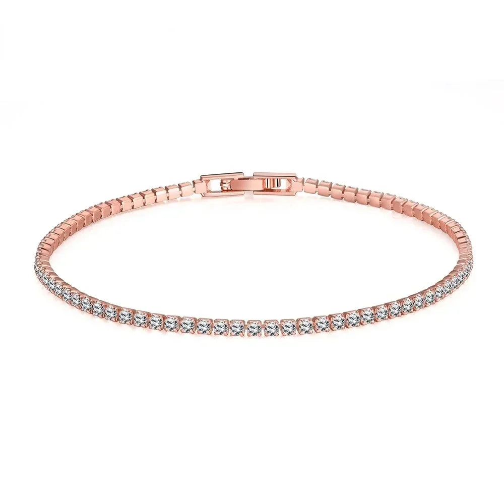 Sterling silver tennis bracelet with zirconia stones, adjustable 16-19cm, ideal jewelry gift from Jelieora Venture
