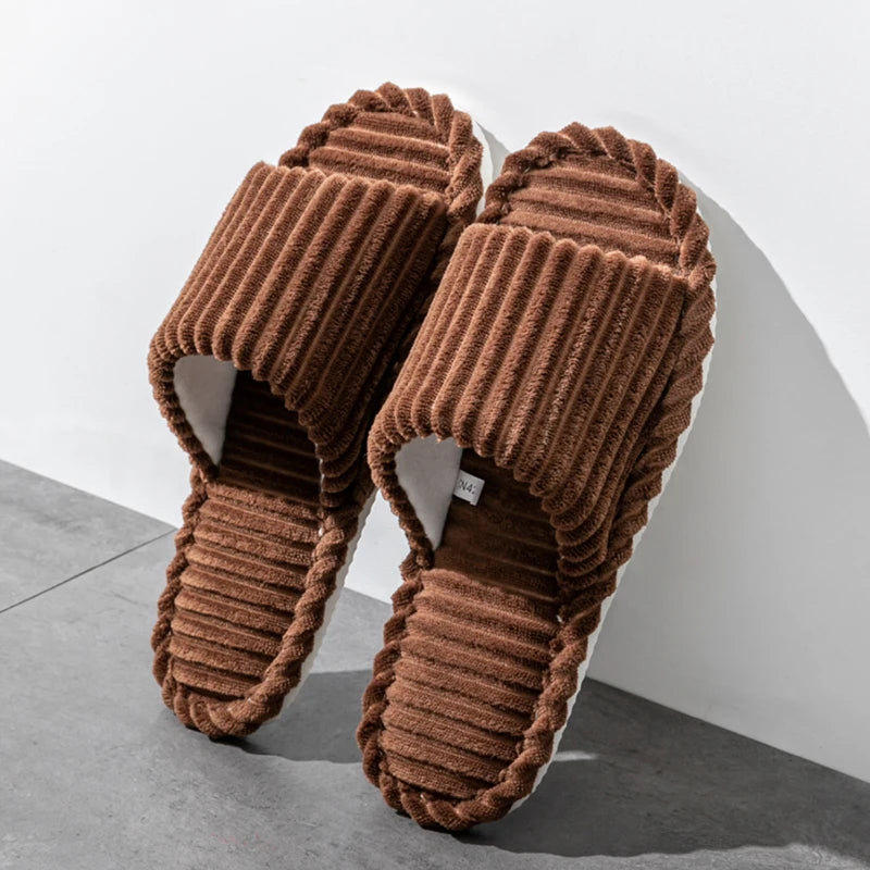 Men's open toe slippers by Jelieora Venture featuring soft fabric and comfortable slip-on design for casual wear.