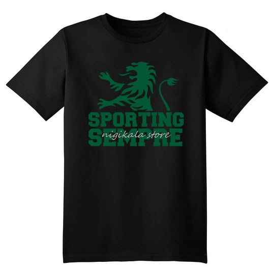 Sporting Lisbon fan T-shirt by Jelieora Venture, featuring team logo and vibrant design, ideal for supporters and sports fans.