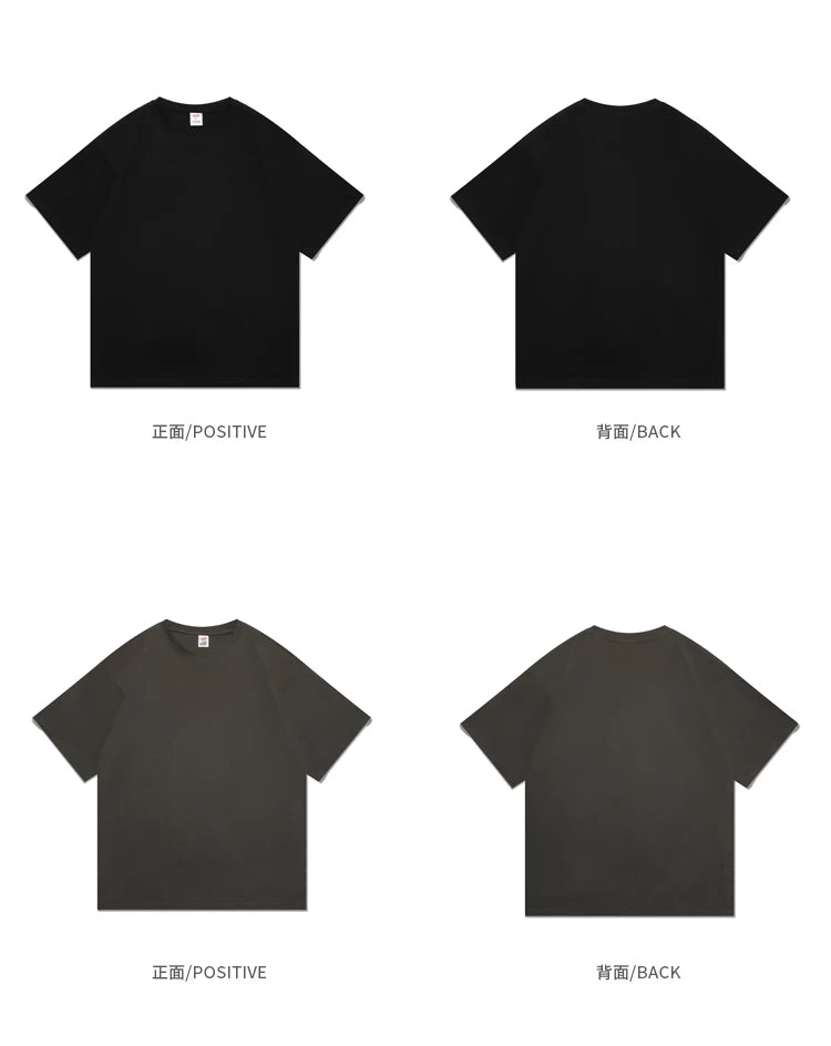 Men's solid basic hip hop cotton T-shirt by Jelieora Venture in black, shown flat with crew neck and short sleeves.