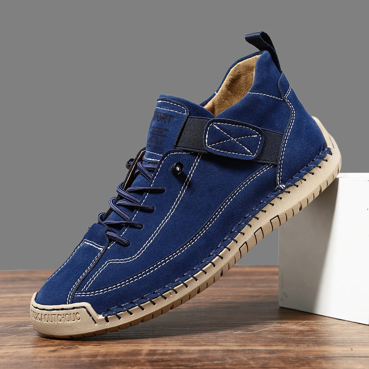Unisex retro PU leather slip-on loafers by Jelieora Venture showing stylish, comfortable footwear with a classic loafer design.