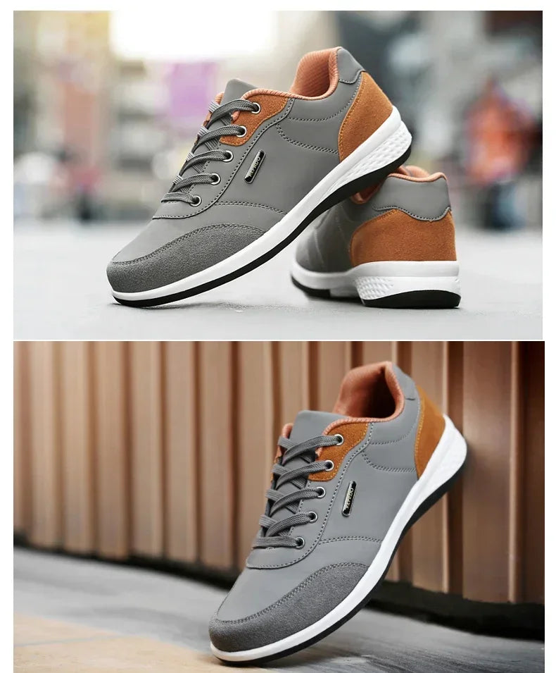 Men's Jelieora Venture waterproof trainers in black with breathable mesh and durable rubber soles, suitable for outdoor activities.