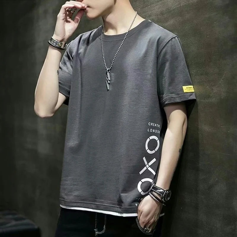 Men's casual round neck T-shirt by Jelieora Venture, shown in a relaxed fit with soft fabric and classic design.
