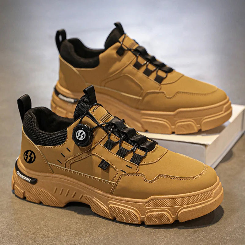 Men's High Top Faux Suede Lace-Up Casual Boots