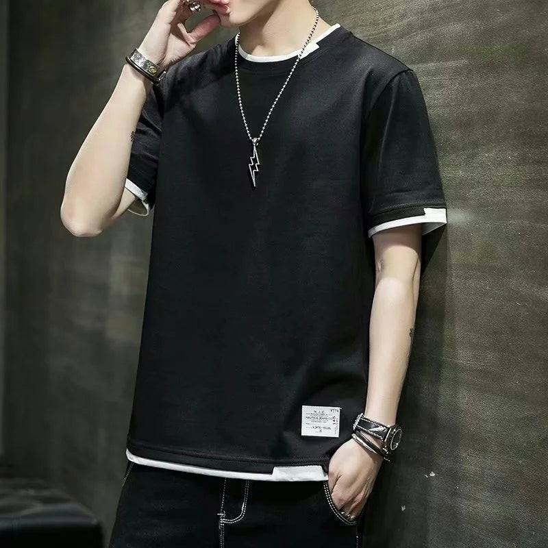 Men's casual round neck T-shirt by Jelieora Venture, shown in a relaxed fit with a soft fabric and classic design.