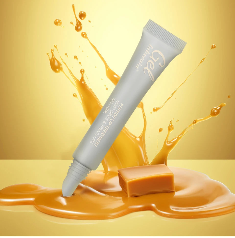 Jelieora Venture Lakerain Peptide Lip Treatment jelly in a transparent 10ml tube, moisturizing and repairing lips with a hydrating, plumping gel