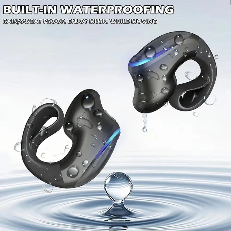 Wireless Bluetooth 5.3 Bone Conduction Clip Earphone | Single Ear Sport Headset