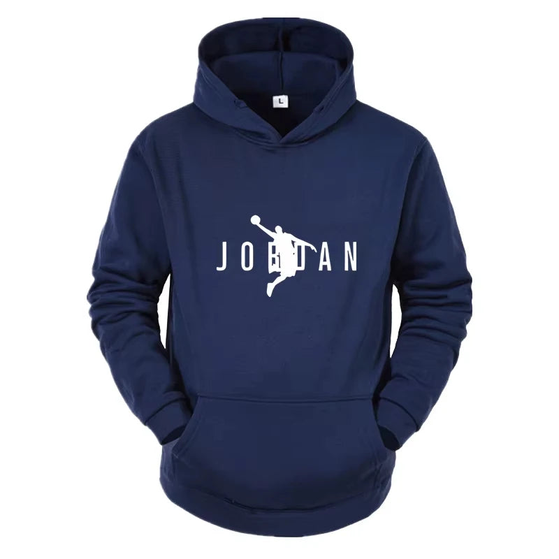 Men's slim fit sports hoodie by Jelieora Venture, shown in black with front pockets and a hood, designed for active comfort.