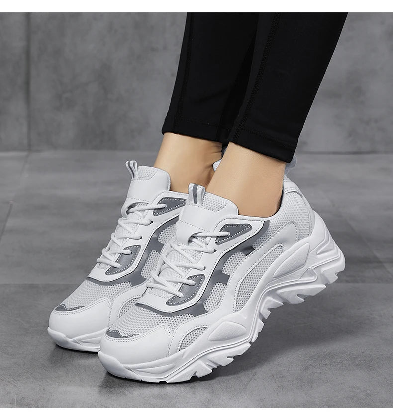 Women's Jelieora Venture vulcanised platform chunky sneakers showcasing thick sole and stylish design.