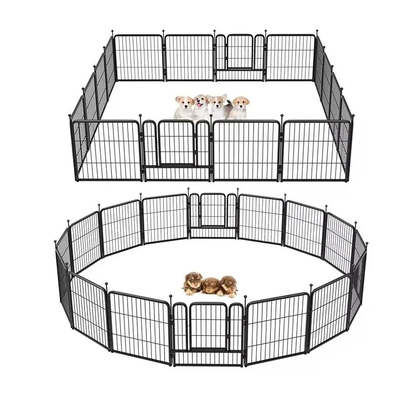 Heavy duty Jelieora Venture dog playpen with ground stakes, indoor outdoor pet fence for puppy safety and containment.