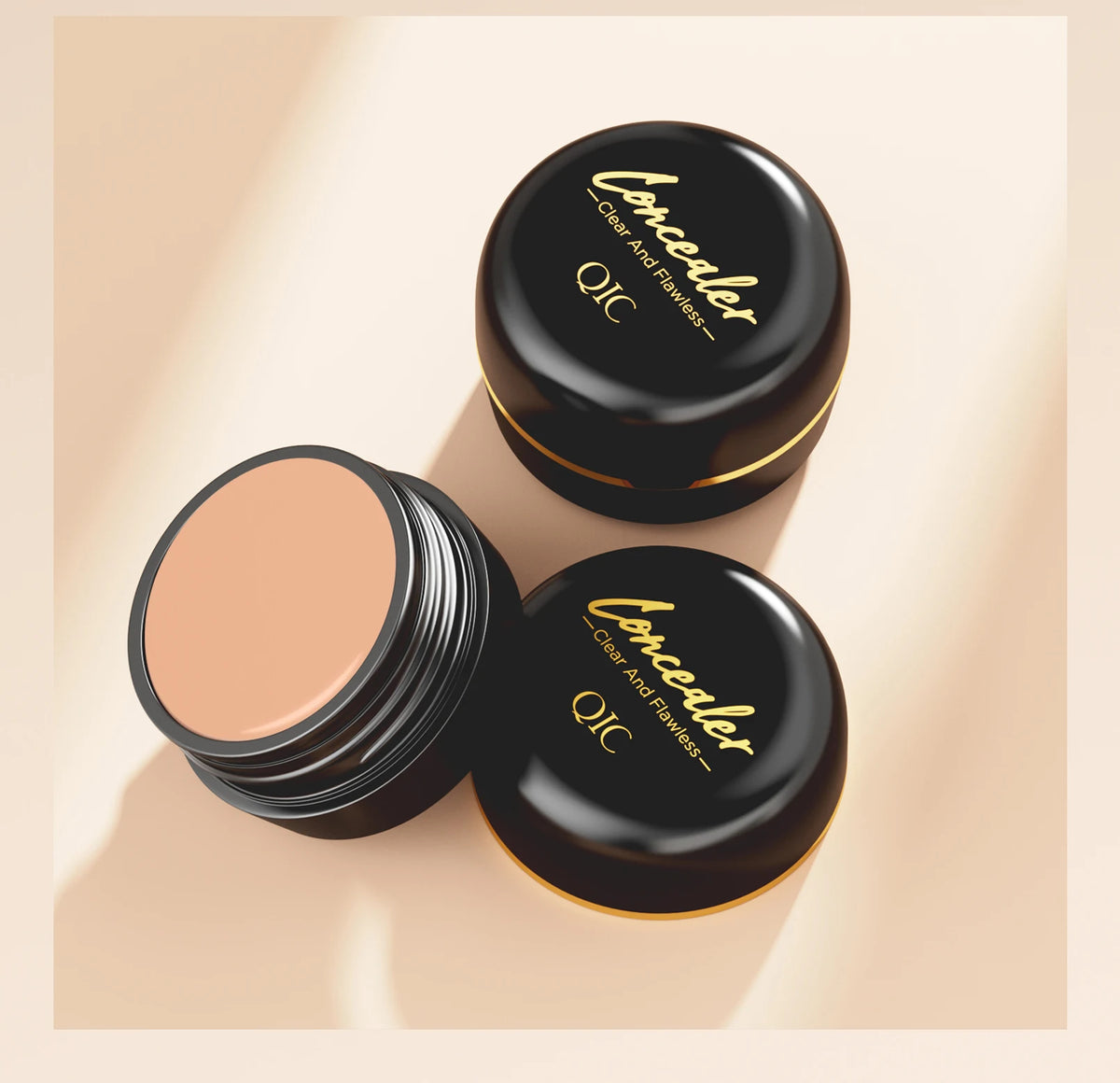 Jelieora Venture full coverage concealer and contour cream in a makeup compact with a smooth, creamy texture.
