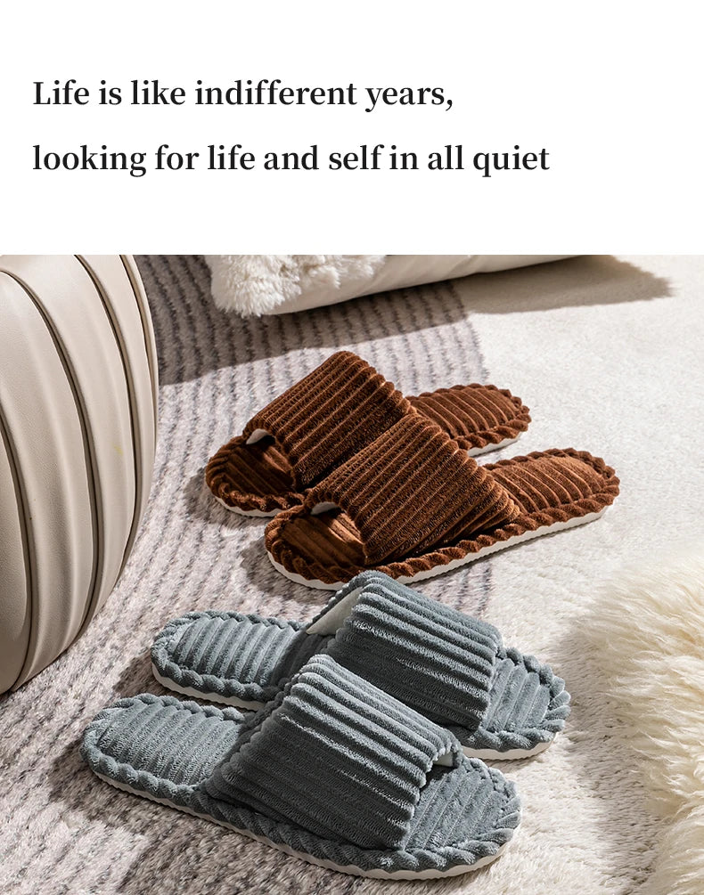 Men's open toe slippers by Jelieora Venture featuring soft fabric and cushioned soles for comfortable indoor wear.