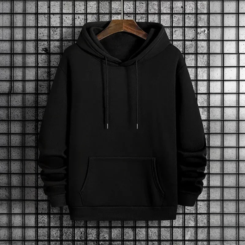 Men's Jelieora Venture tracksuit hoodie in black, featuring a front zipper, adjustable hood, and comfortable athletic fit.
