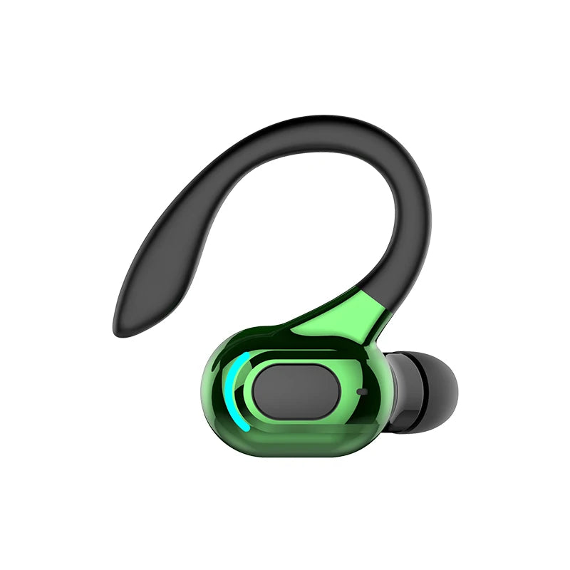 Bluetooth 5.2 Single Ear Wireless Earphone with Mic – Waterproof Mini Ear Hook (1 Earbud)