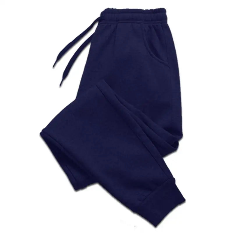 Men's fleece jogger sweatpants by Jelieora Venture, shown in navy with elastic waistband and tapered fit for comfort and style.