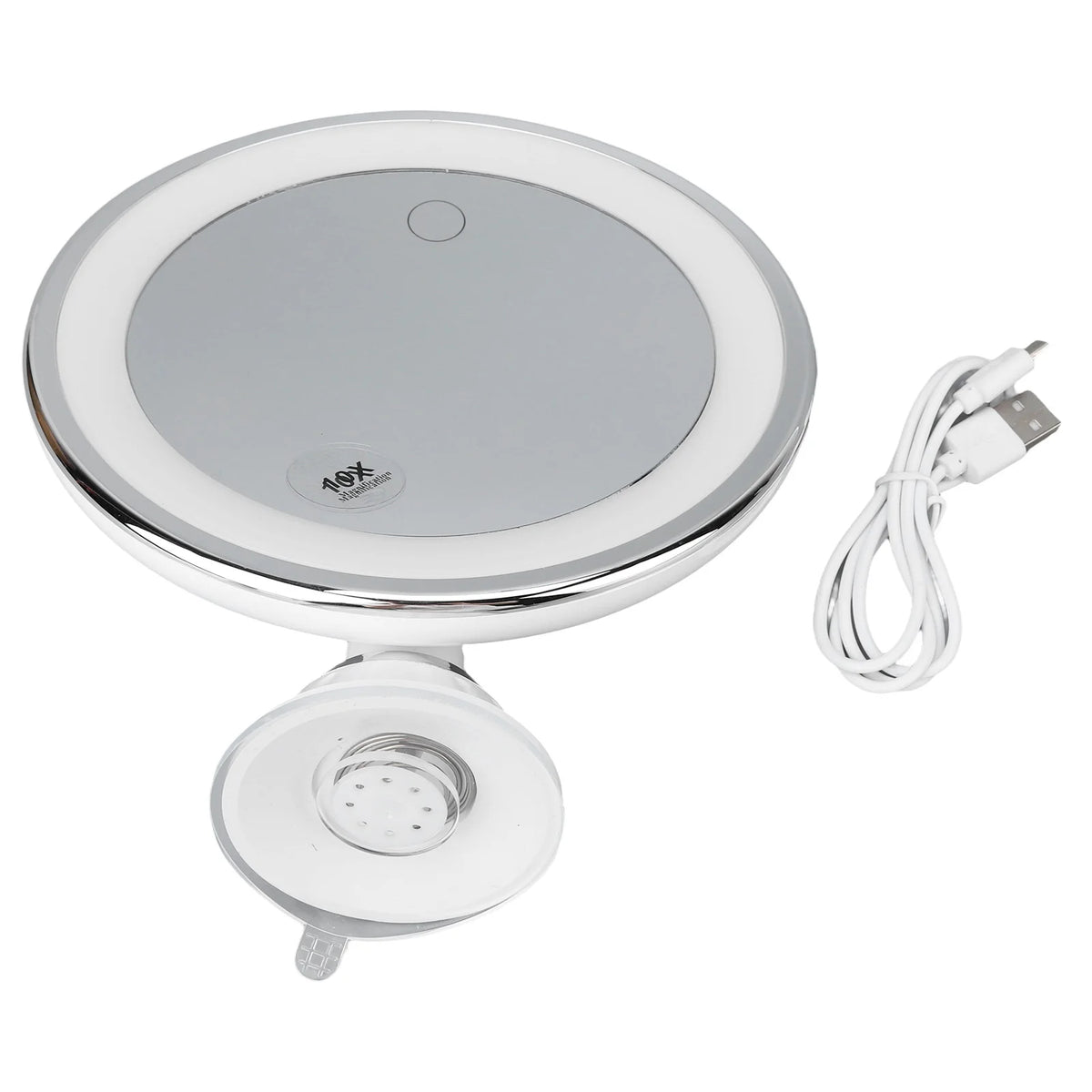 10x Magnifying Makeup Mirror with LED Lights & Suction Cup