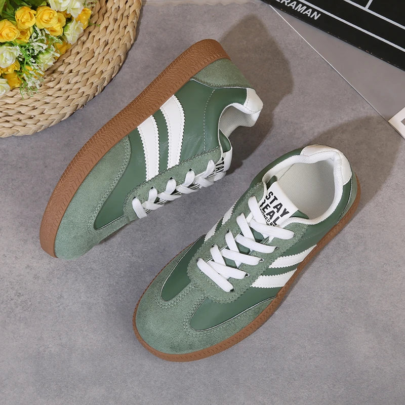 Women's Contrast Colour Casual Sport Sneakers | Lightweight Non-Slip Trainers