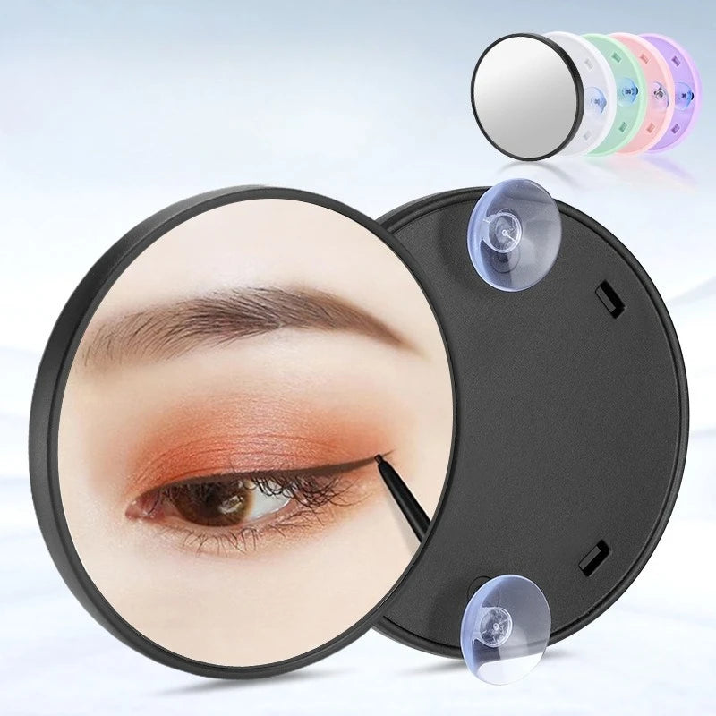 Round Magnifying Mirror with Suction Cup | 5x 10x 15x Bathroom Mirror