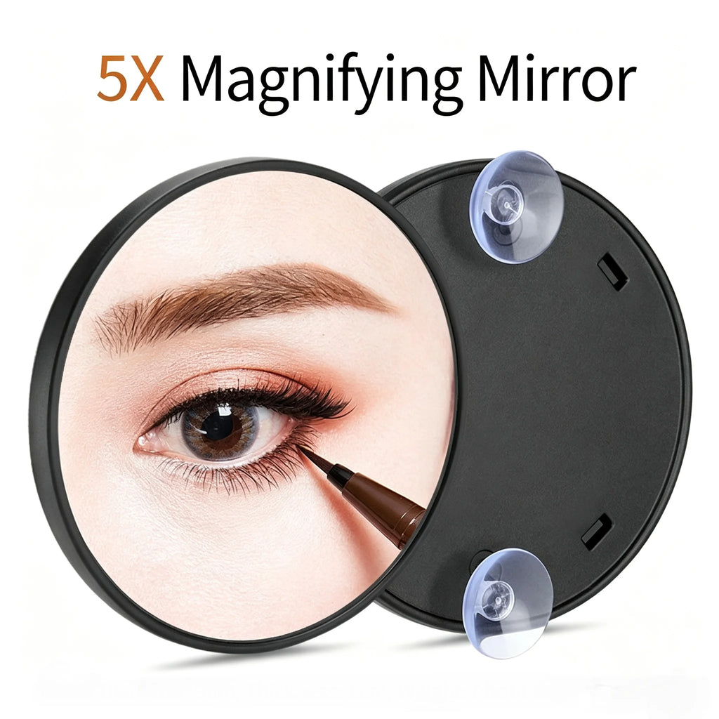 Set of 3 Portable Suction Cup Magnifying Mirrors 5x 10x 15x HD Detail Makeup Mirror for Makeup Pore And Blackhead Removal