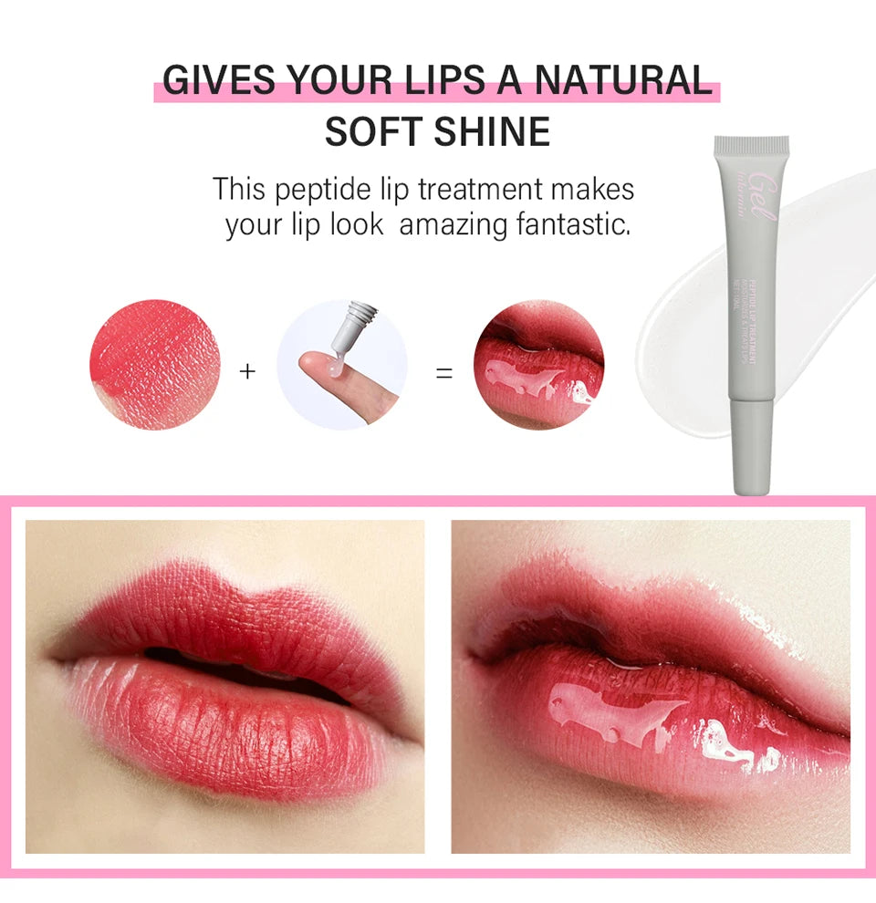 Jelieora Venture Lakerain Peptide Lip Treatment Gel in 10ml, transparent moisturizing lip balm with plumping and fine line repair.
