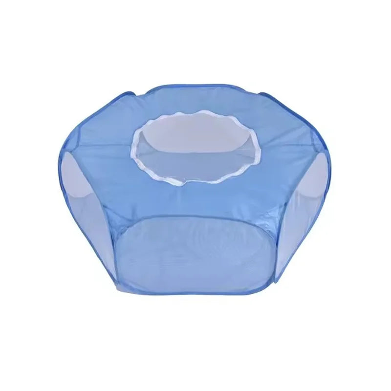 Transparent foldable pet playpen tent for small animals like puppies, cats, hamsters, rabbits, and guinea pigs, by Jelieora Venture.