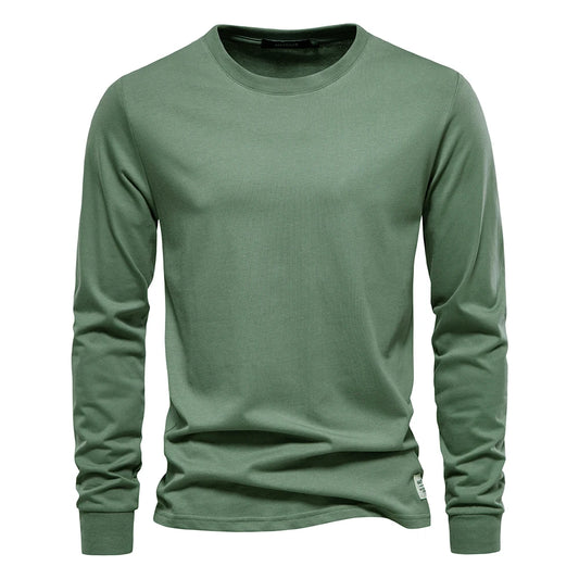 Men's cotton long sleeve T-shirt by Jelieora Venture, shown in a neutral color with a comfortable fit and classic design.