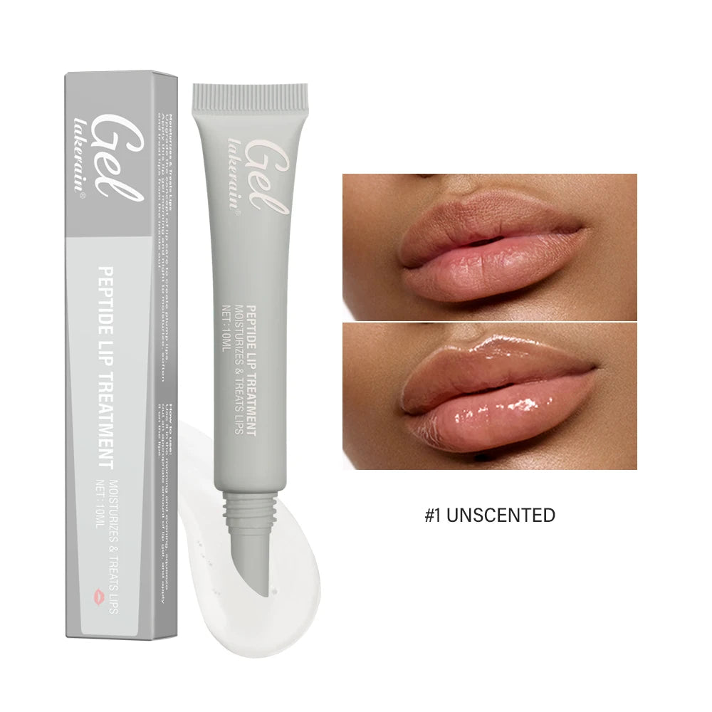 Jelieora Venture Lakerain Peptide Lip Treatment Jelly in a transparent 10ml tube, moisturizing and repairing fine lines on lips.