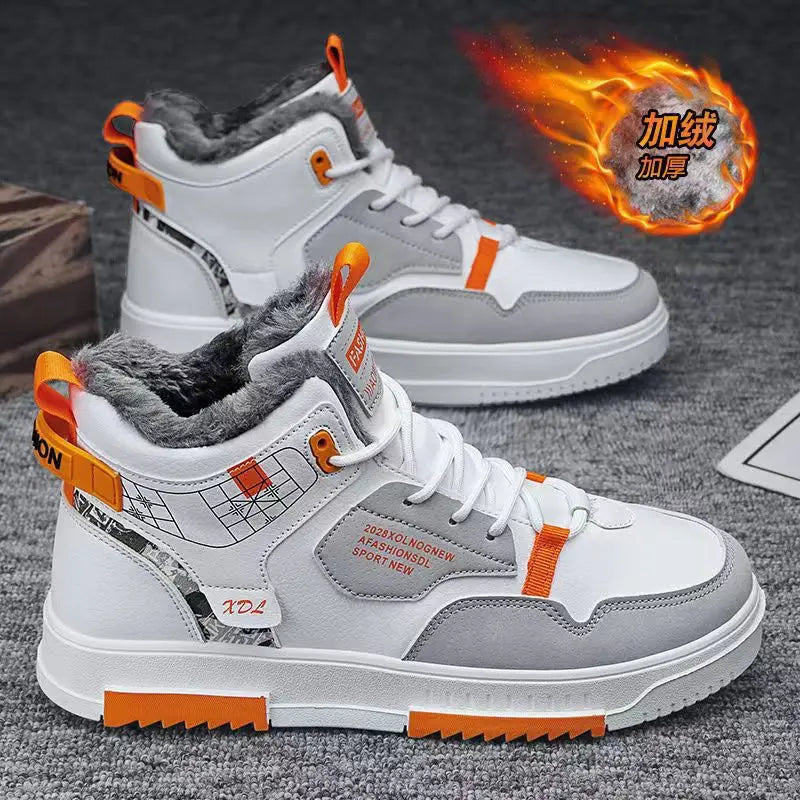Men's High Top Faux Suede Lace-Up Casual Boots
