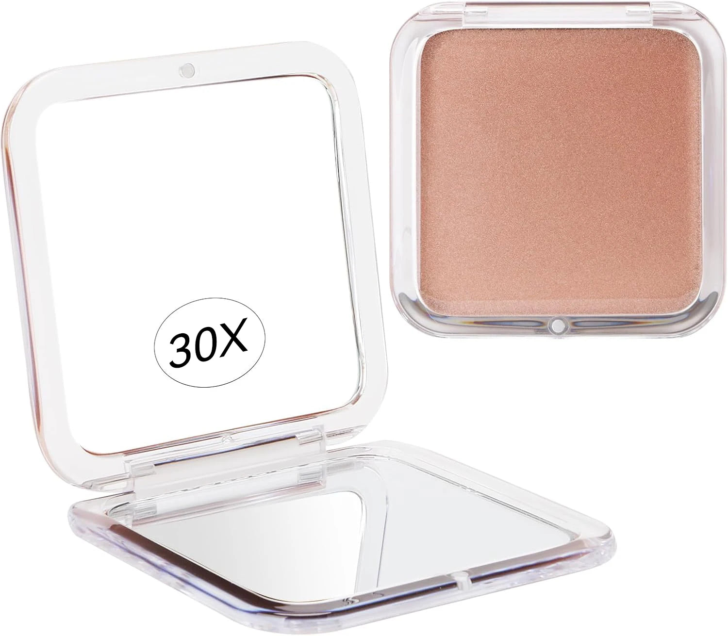 Compact 30x Magnifying Makeup Mirror with Tweezers | Travel Pocket Mirror