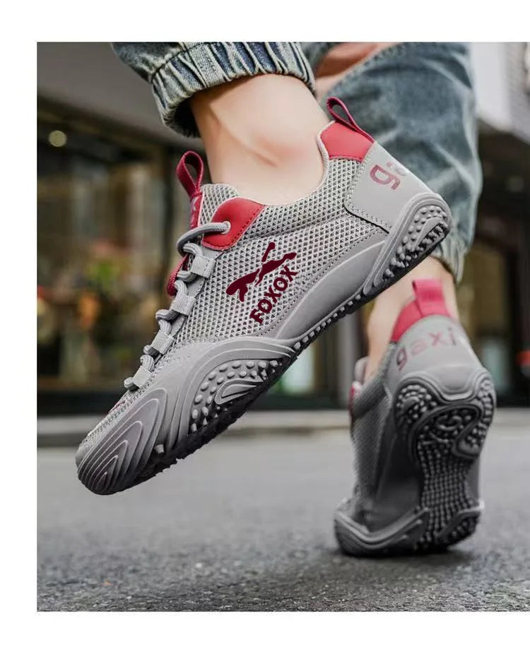 Men's mesh running trainers by Jelieora Venture, lightweight athletic shoes with breathable mesh upper and supportive sole.