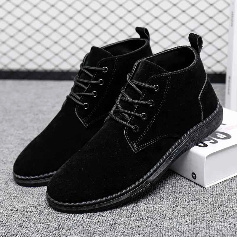 Men's High Top Faux Suede Lace-Up Casual Boots