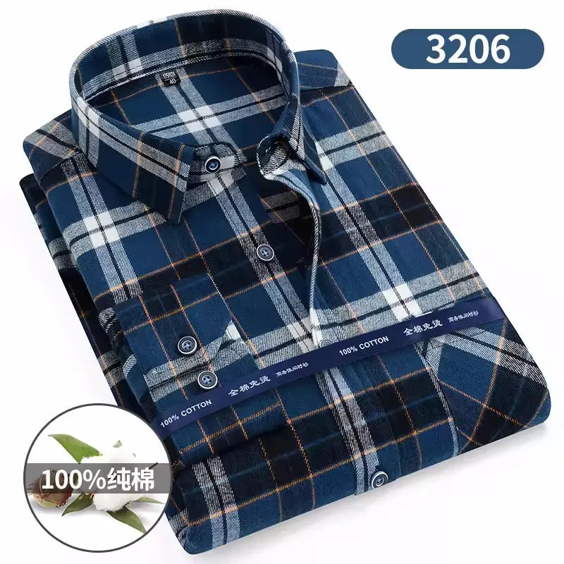 Men's cotton flannel plaid shirt by Jelieora Venture, showcasing a classic red and black checkered pattern in extended sizes up to 11XL.