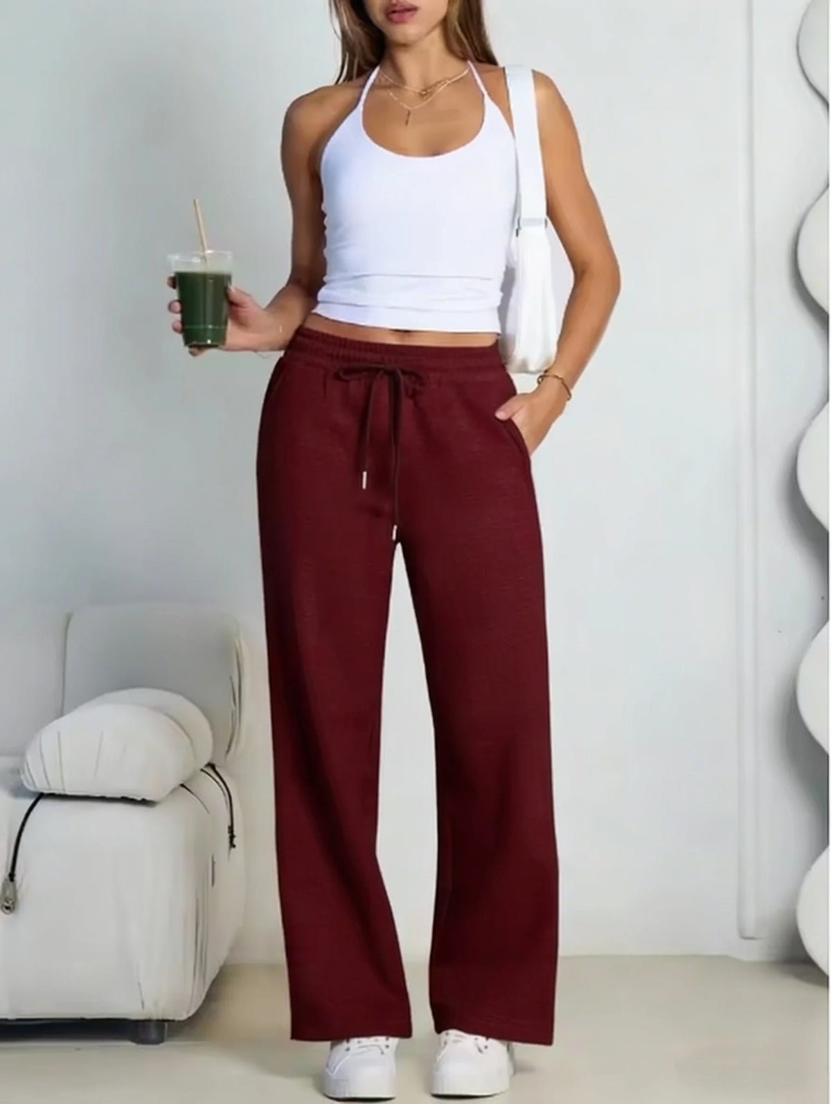 Women's wide leg jogger sweatpants by Jelieora Venture, showing soft fabric, relaxed fit, and stylish design on a neutral background.