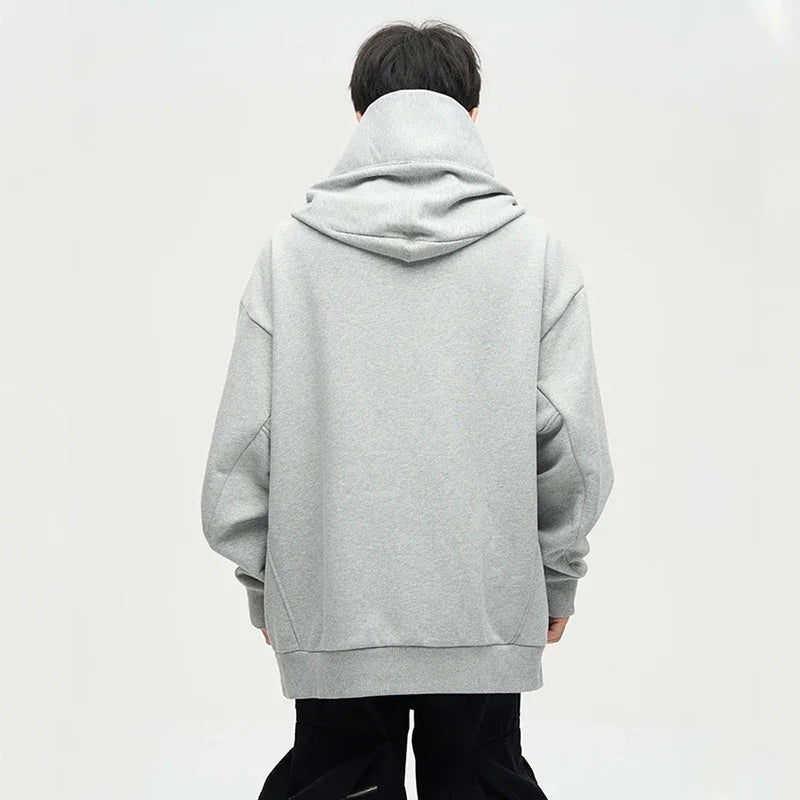Men's turtleneck hoodie by Jelieora Venture featuring a cozy design, with a high turtleneck collar and comfortable fit.