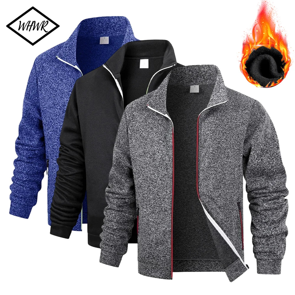 Men's fleece zip jacket by Jelieora Venture featuring a high collar, full zipper, and cozy fleece fabric for warmth.