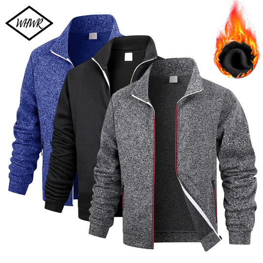 Men's fleece zip jacket by Jelieora Venture featuring a high collar, full zipper, and cozy fleece fabric for warmth.