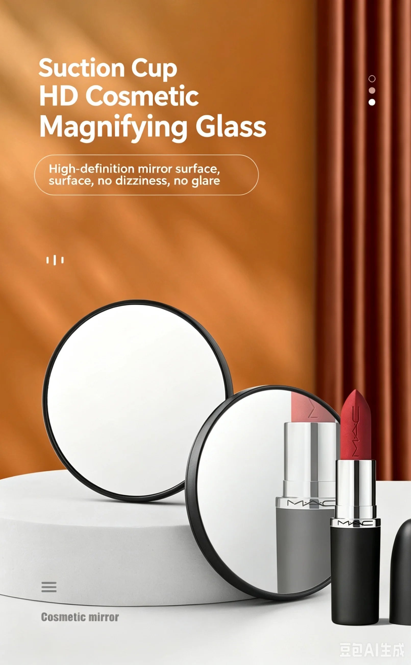 Set of 3 Portable Suction Cup Magnifying Mirrors 5x 10x 15x HD Detail Makeup Mirror for Makeup Pore And Blackhead Removal