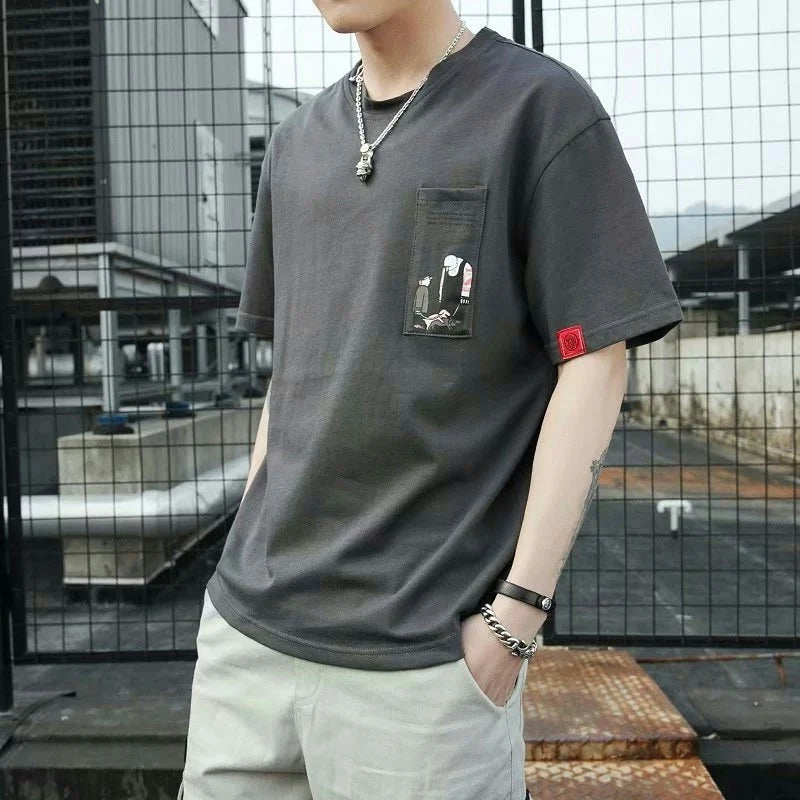 Men's casual round neck T-shirt by Jelieora Venture, featuring a comfortable fit and classic design in a neutral color.
